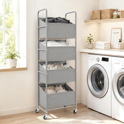 STO STO 3-Tier Vertical Rolling Laundry Hamper, Removable Bags, Black Mesh | 120L Capacity, Space-Saving Vertical Design, Rust-Resistant Steel Frame, Lockable Wheels, Ideal for Apartments & Small Spaces