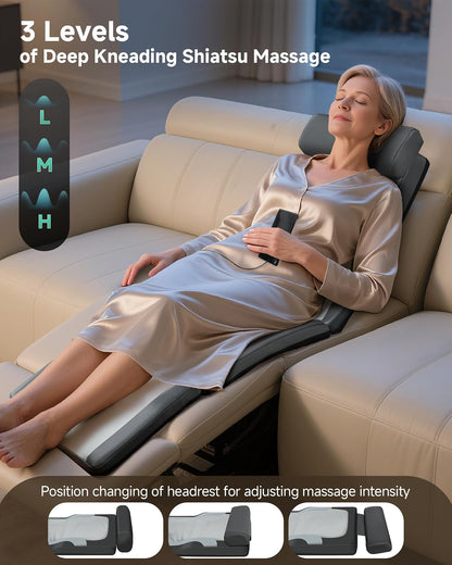 Snailax Memory Foam Massage Mat with Heat, 10 Vibrating Motors Full Body Massager Pad for Back Pain Relief, 6 Heating Pads for Neck, Lumbar, and Leg - Gifts for Mom