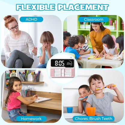 7-in-1 Visual Timer with Task Planner - Blue | ADHD Time Management Tool With Alarm, Countdown, Calendar, Temperature Display and Storage, Ideal for Home and School
