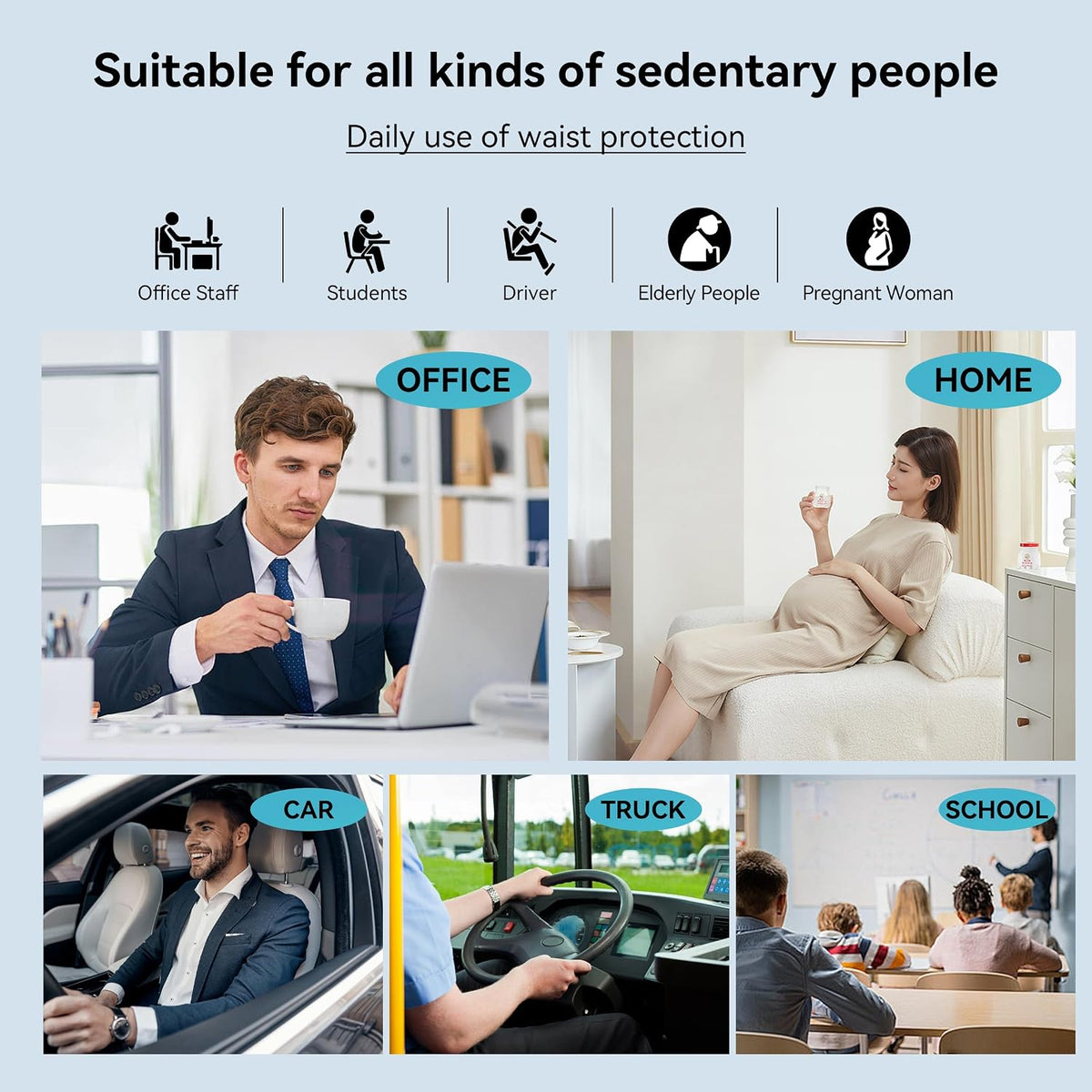 Super Cozy Lumbar Support Pillow for Car/Office Chair, 100% Memory Foam