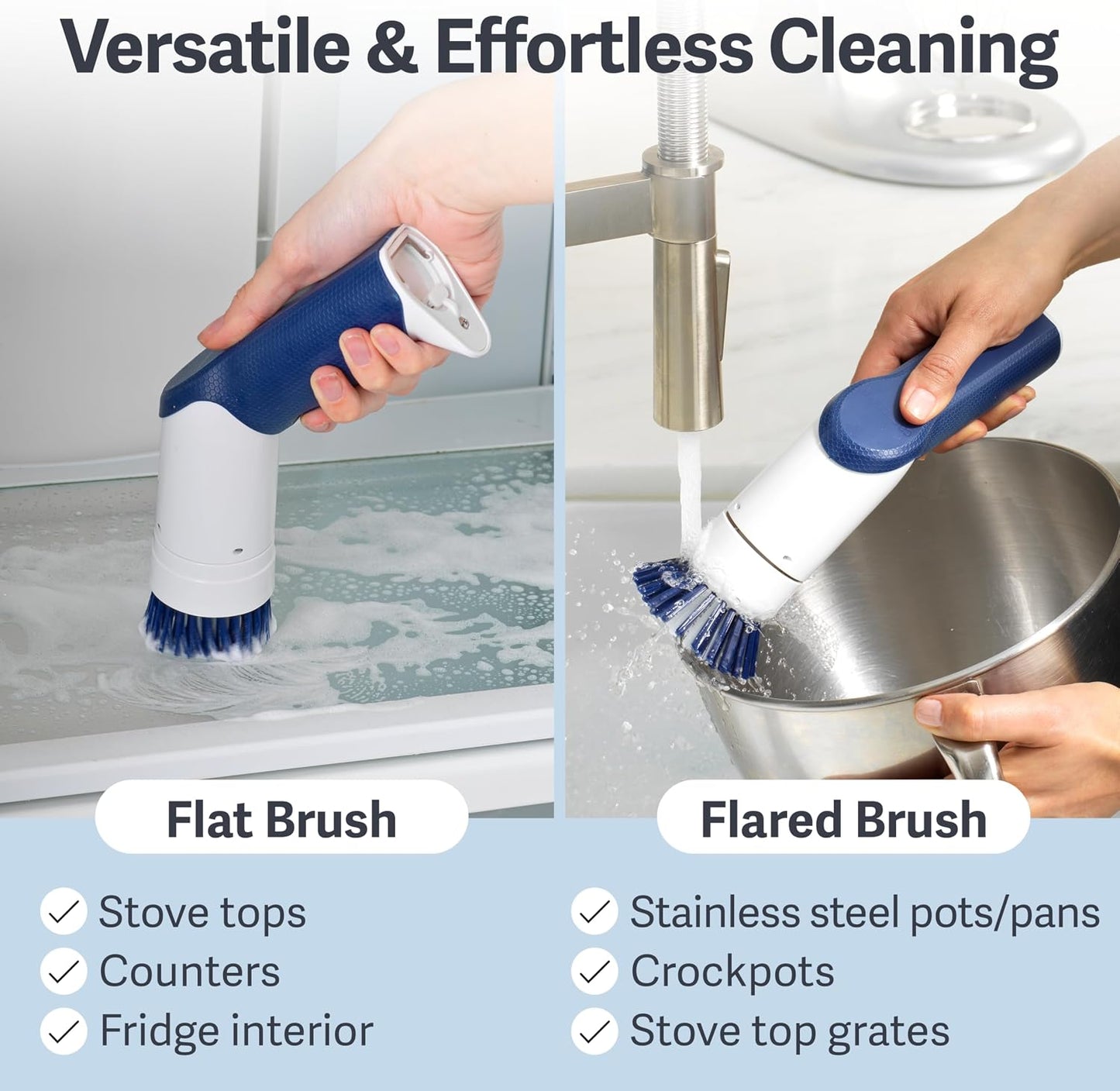 Casabella Power Spin Scrubber, Extendable to 47.5” – Cordless Electric Cleaner for Shower, Kitchen, Bathroom, Tile, Tub, Car, Deck - Rechargeable Spin Brush with Adjustable Brush Head & 4 Attachments