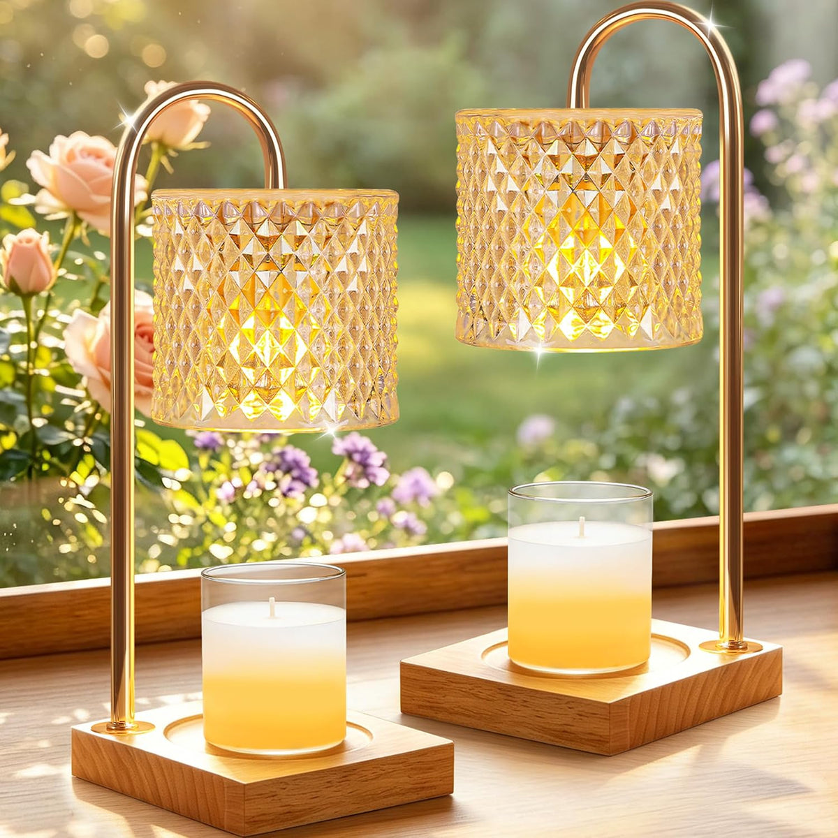 TigQiang Candle Warmer Lamp with Timer, Birthday Gifts for Women, Amber