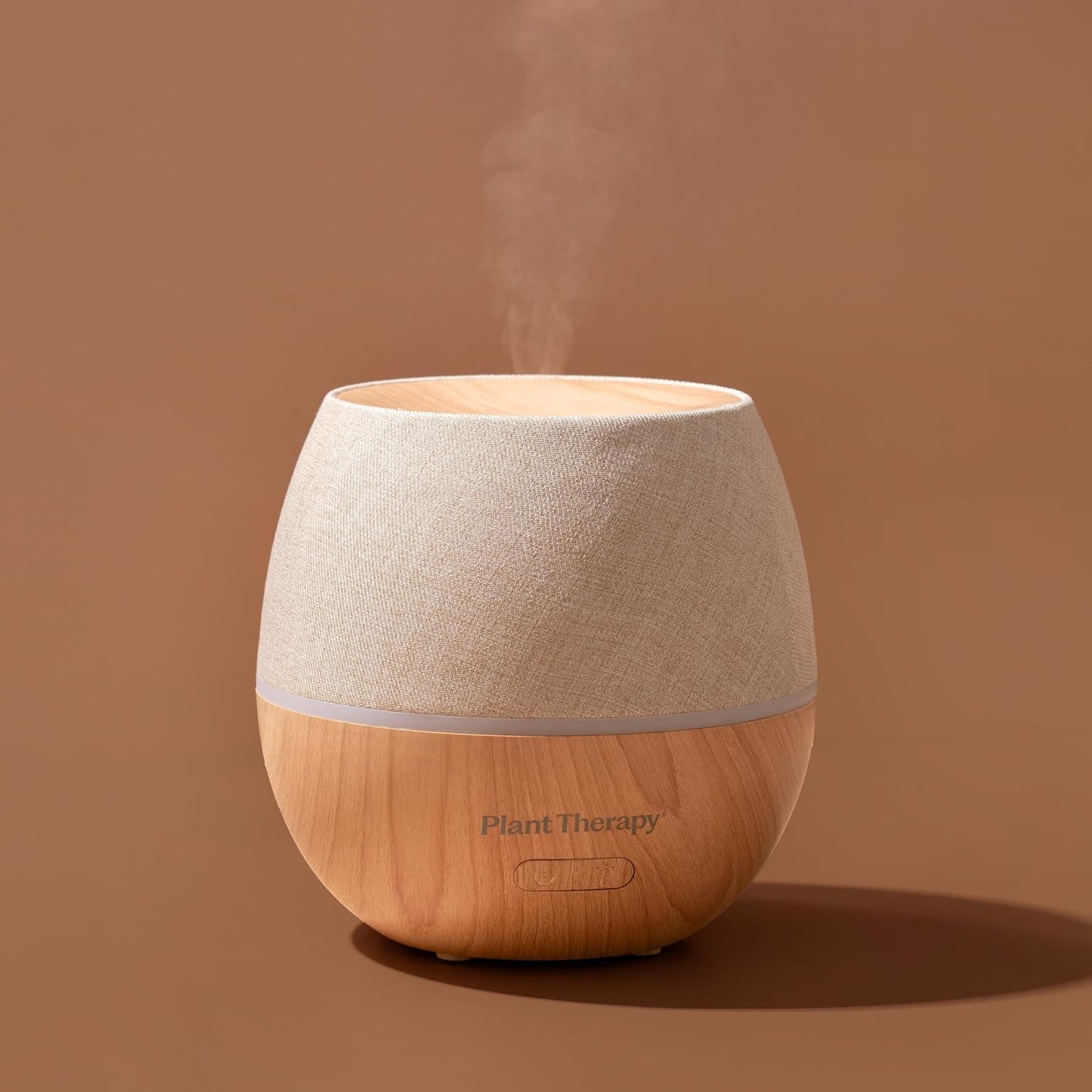 Plant Therapy Home Drift Linen Essential Oil Diffuser, Stylish Linen Cover Adds a Soft, Natural Touch to Any Space, Intermittent & Continuous Mist, Color-Changing Light, 320 Square Feet Coverage