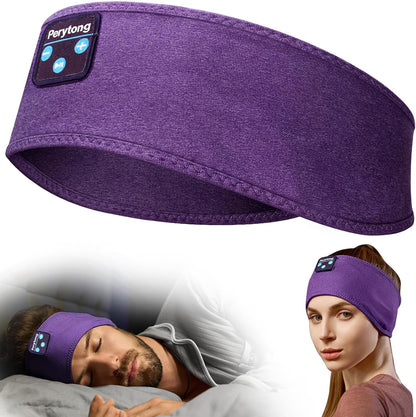 Perytong Sleeping Headphones Bluetooth Headband, Soft Long Time Play Sleeping Headsets with Built in Speakers Perfect for Workout,Running,Yoga,Travel, Darkgray