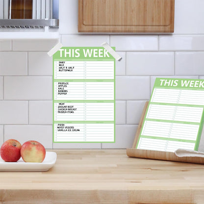 90 Pages Weekly Planner List Note Pad to Do List with Magnet Mountings for Fridge Locker (6" x 9")