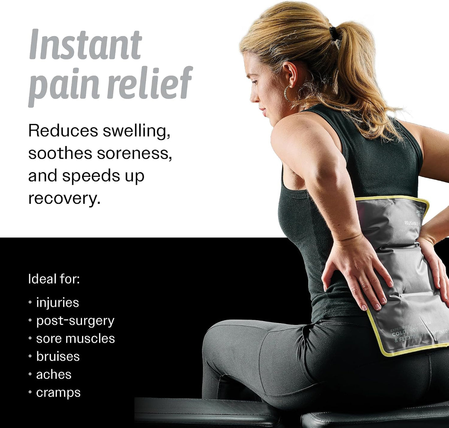 Hot & Cold Reusable Gel Pack Wrap for Neck/Shoulder/Back Pain Relief - Flexible Soft Compress - Ice & Heat Therapy for Rotator Cuff, Cervical, Pain, Swelling, Injuries and Surgery - Sport Temp