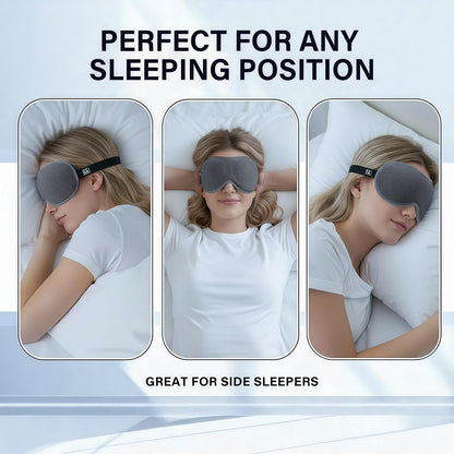 Ultra-Thin 3D Sleep Mask for Side Sleepers Women Men, Contoured Eye Mask for Lash Extensions, Light Blocking, Soft Breathable Lightweight Eye Mask for Sleep, Travel, Meditation,Airplane (Black)