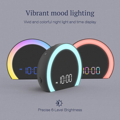 ANJANK Extra Loud Alarm Clock with Wireless Bed Shaker, Vibrating Dual Alarm with Light Wake Up for Heavy Sleepers & Hearing Impaired, 9-Color Night Light, 8 Sounds, 0-100% Dimmer, USB Charger