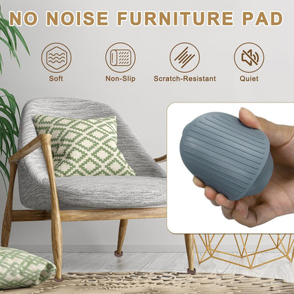 PATIKIL 4 Inch Rubber Furniture Pads, 4 Pack Non-Slip Furniture Coasters Round Anti Skid Caster Cups Furniture Feet Cup Floor Protectors for Bed Couch Stoppers, Brown