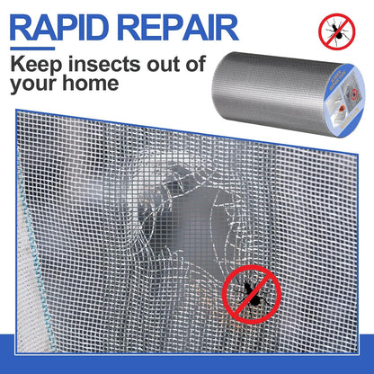 CroBlissful 5 Inch X 20 ft Extra Wide Window Screen Tape Mesh Repair, Gray | Strong Adhesive, Waterproof Fiberglass, Screen Repair Kit Patch, for Window Door Tears Holes