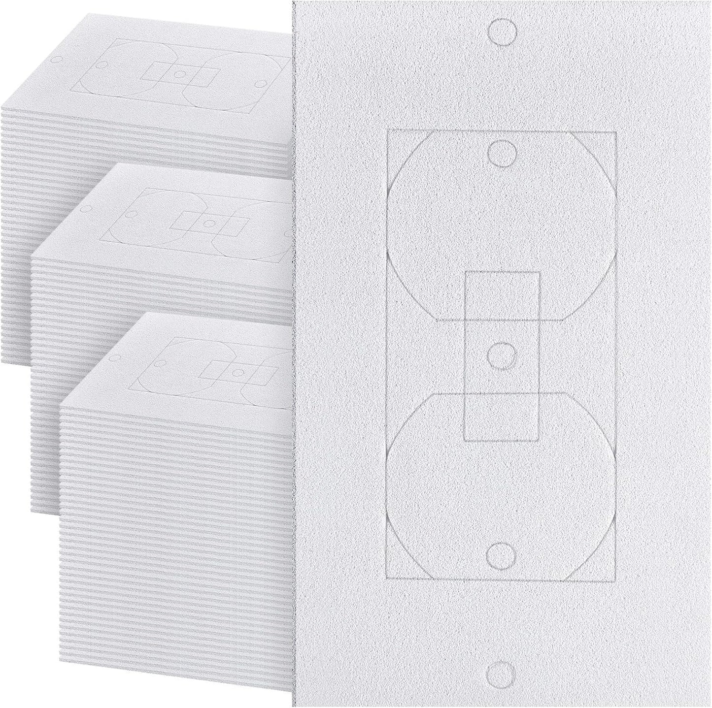 Tondiamo 15 Pcs Outlet Insulation and Draft Sealers Foam Insulation Pads Electrical Outlet Light Switch Covers Wall Gasket (White)