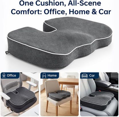 Hip Cushion Support,Everlasting Comfort,Tailbone Sciatica Relief Suitable | Breathable Material Memory Foam Core Skin-Friendly Non-Irritant Fabric Heat-Trapping Prevention Universal 46×36cm size