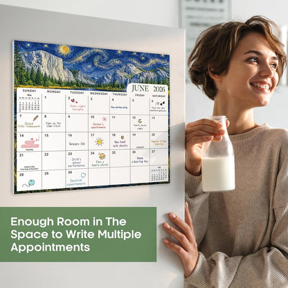 2026-2027 Magnetic Calendar for Refrigerator, Apr 2026-Dec 2027 | 21-Month Fridge Calendar 2026-2027 for Home Planning, Scheduling and Easy Organization, Greenery