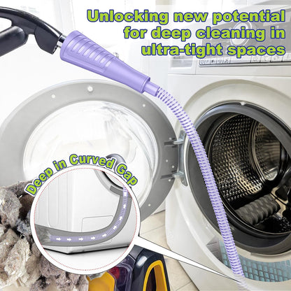 Sealegend 2Pcs Dryer Vent Cleaner Kit - Vacuum Hose Attachment & Brush Blue | Fits Most Vacuums, Slim Round Hose Reaches Tight Spaces, Removes Stubborn Lint & Dust from Dryer Vents, Filters, Coils