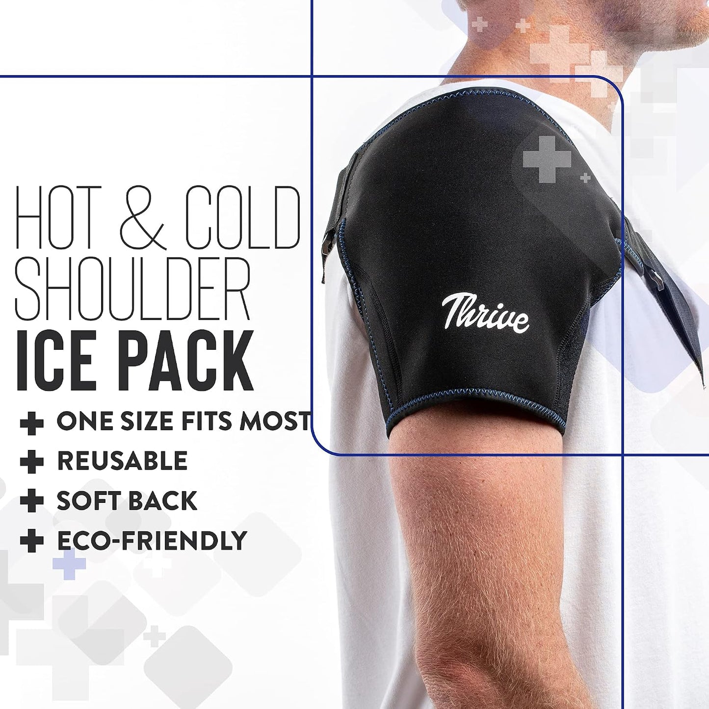 Thrive Reusable Ice Packs for Injuries - Long-Lasting Gel Ice Pack - Neck & Knee Gel Wraps - Cold Compresses for Injuries & Back Pain Relief - Regular 2-Count, Light Blue