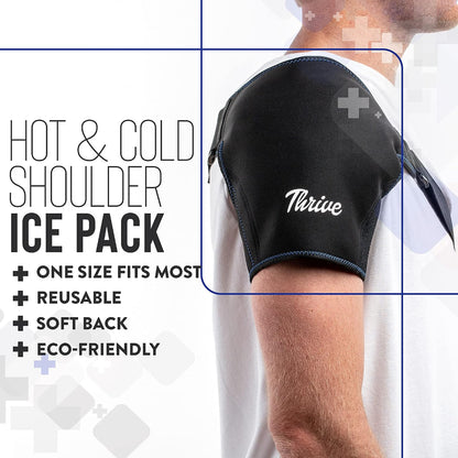 Thrive Reusable Ice Packs for Injuries - Long-Lasting Gel Ice Pack - Neck & Knee Gel Wraps - Cold Compresses for Injuries & Back Pain Relief - Regular 2-Count, Light Blue
