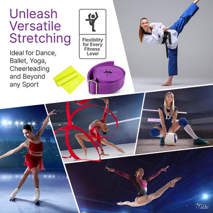 Leg Stretcher Strap with Door Anchor and Resistance Band, Splits Trainer | Home Flexibility Trainer for Splits, Ballet, Dance, Cheer, Yoga, Gymnastics, Pole and Taekwondo, Kids to Adults, All Levels