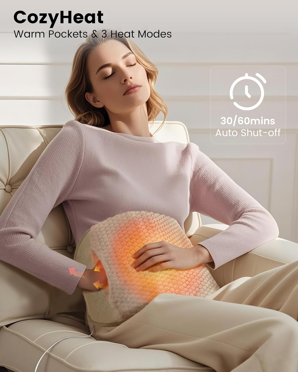 COMFIER Heating Pad with Graphene Heat & Massage for Back FSA Eligible Item