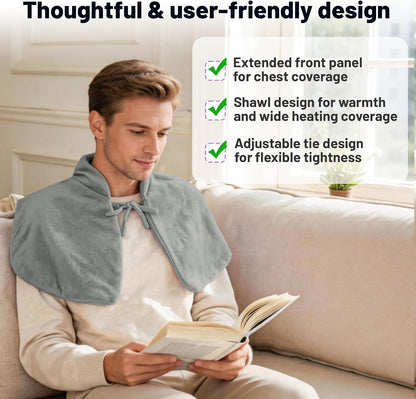 Microwavable Neck Heating Pad for Shoulders, Back and Chest | Warm & Cooling Plush Shoulder Weighted Heating Pad, Adjustable Comfort Fit For Women And Men For Home & Office