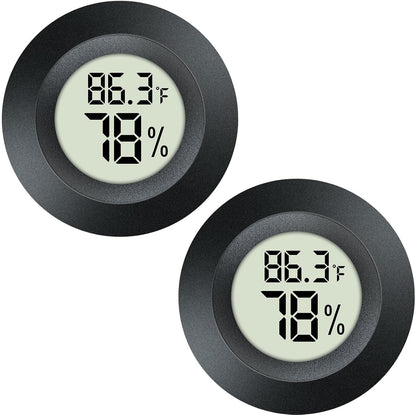 2 Pack Hygrometer Thermometer Mini Digital LCD Monitor Indoor/Outdoor Humidity Meter Gauge Temperature for Humidifiers Dehumidifiers Greenhouse Reptile Humidor Fahrenheit/Celsius(℉/℃) by QPEUIM