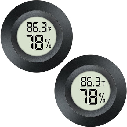 2 Pack Hygrometer Thermometer Mini Digital LCD Monitor Indoor/Outdoor Humidity Meter Gauge Temperature for Humidifiers Dehumidifiers Greenhouse Reptile Humidor Fahrenheit/Celsius(℉/℃) by QPEUIM