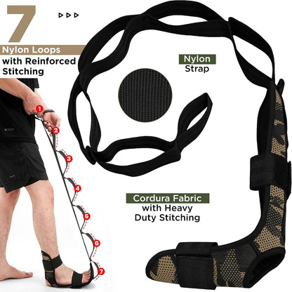 RDX Yoga Stretching Strap, Ankle Ligament Stretcher Belt with Loops Ligament Stretch Band, Fitness Leg Stretcher for Plantar Fasciitis, Foot Stretch Assist for Hamstring, Flexibility Exercise