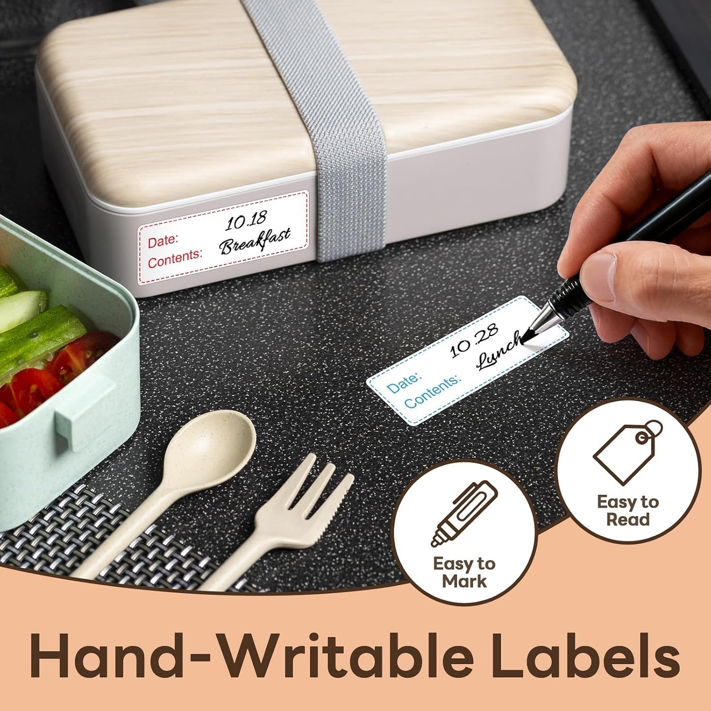 1" x 3" Removable Freezer Labels, 350 Labels, 2 Colors | Preprinted Date and Contents Fields Speed Food Rotation, Removable Adhesive Is Designed for Containers Used in Cold Storage