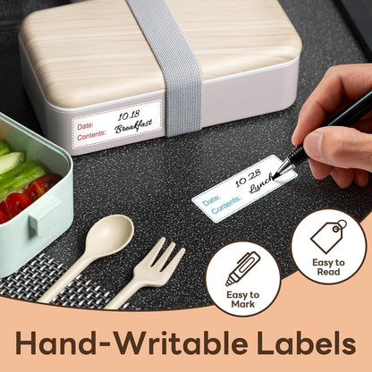 1" x 3" Removable Freezer Labels, 350 Labels, 2 Colors | Preprinted Date and Contents Fields Speed Food Rotation, Removable Adhesive Is Designed for Containers Used in Cold Storage