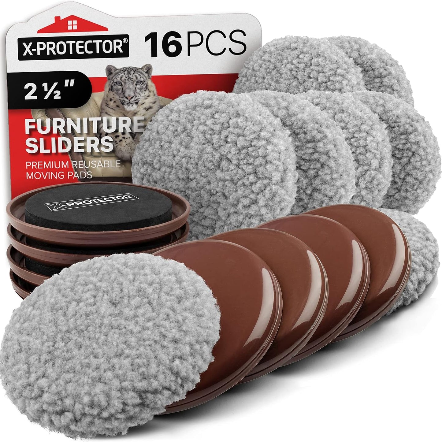 X-Protector Multi-Surface Furniture Sliders & Furniture Lifter Tool Set | 4 PCS 5" Sliders for Furniture with Furniture Jack. Move Your Furniture Easily with Furniture Movers for Hard Floors & Carpet