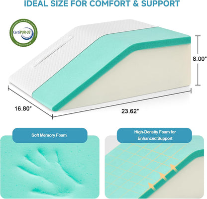Yojoker Leg Elevation Pillows for Swelling, Memory Foam Wedge Pillow for Legs Blood Circulation, Leg Elevation Pillows for After Surgery, Knee Wedge Pillow for Sleeping Back Hip Ankles Relief