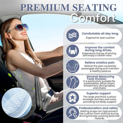 Car Seat Cushion with Lumbar Support Pillow, Seat Cushion for Driving