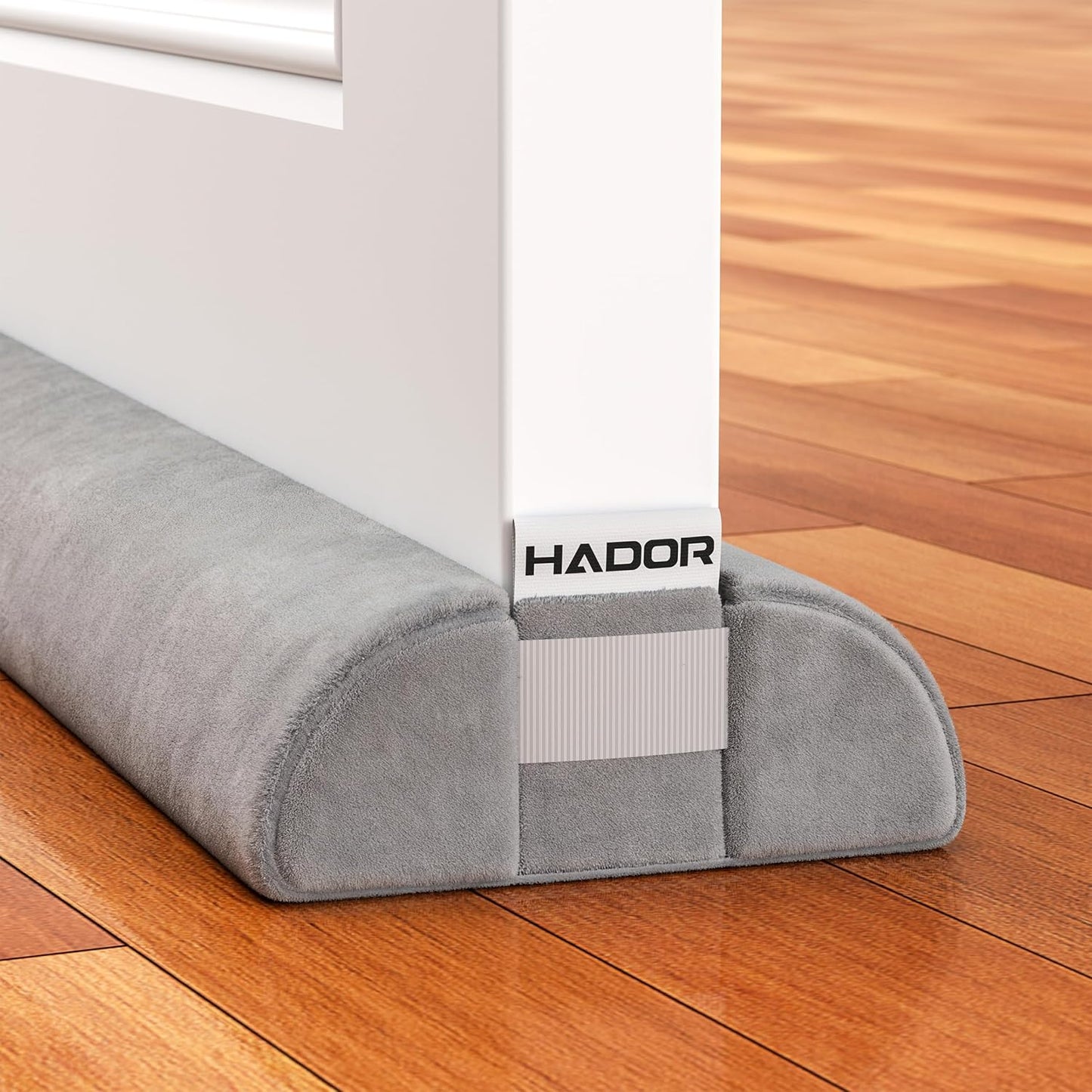 HADOR Door Draft Stopper for Bottom of Door, 36 Inch Under Draft Air Noise Light Blocker 30"- 36" Double Side Triangle Soundproof Sweep Filler Seal Gap up to 1.7" for Patio Sliding Door Guard, Grey | Under Door Gap Filler,Double-Sided Foam Design, Fits