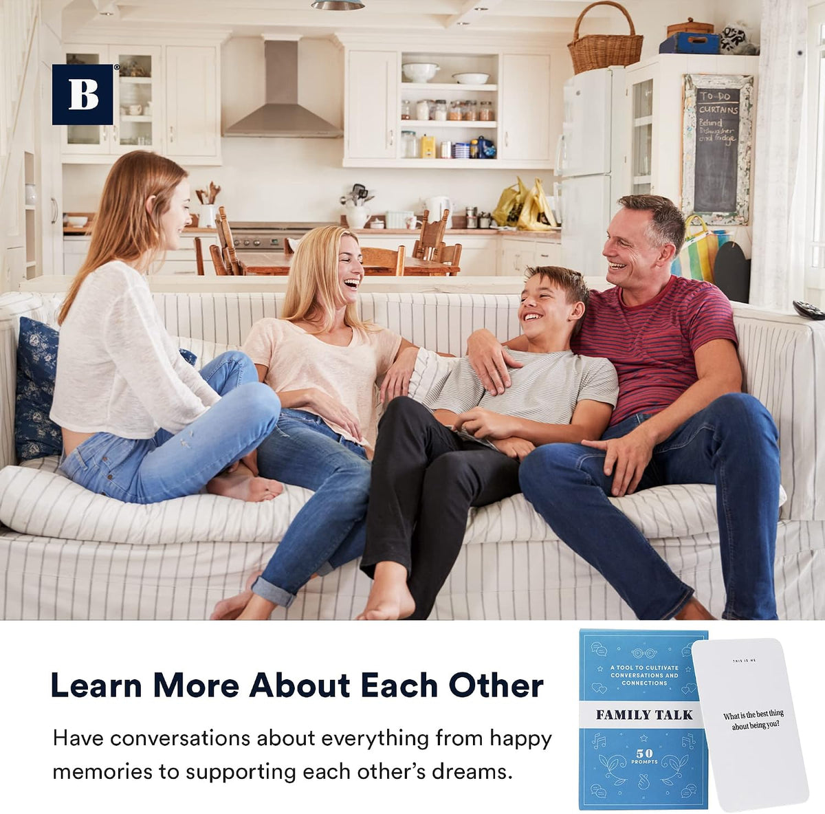 BestSelf Family Talk Deck – 50 Conversation Cards for Kids, Teens & Adults