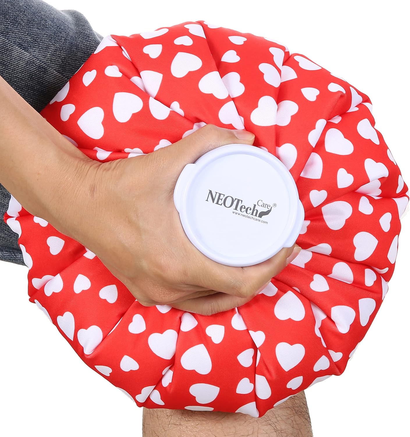 Neotech Care Ice Bag with Screw Top Lid (Smiley Face Design, 8 inch) | For Swelling, Pain Relief, First Aid - Fillable Waterproof Pouch / Bladder