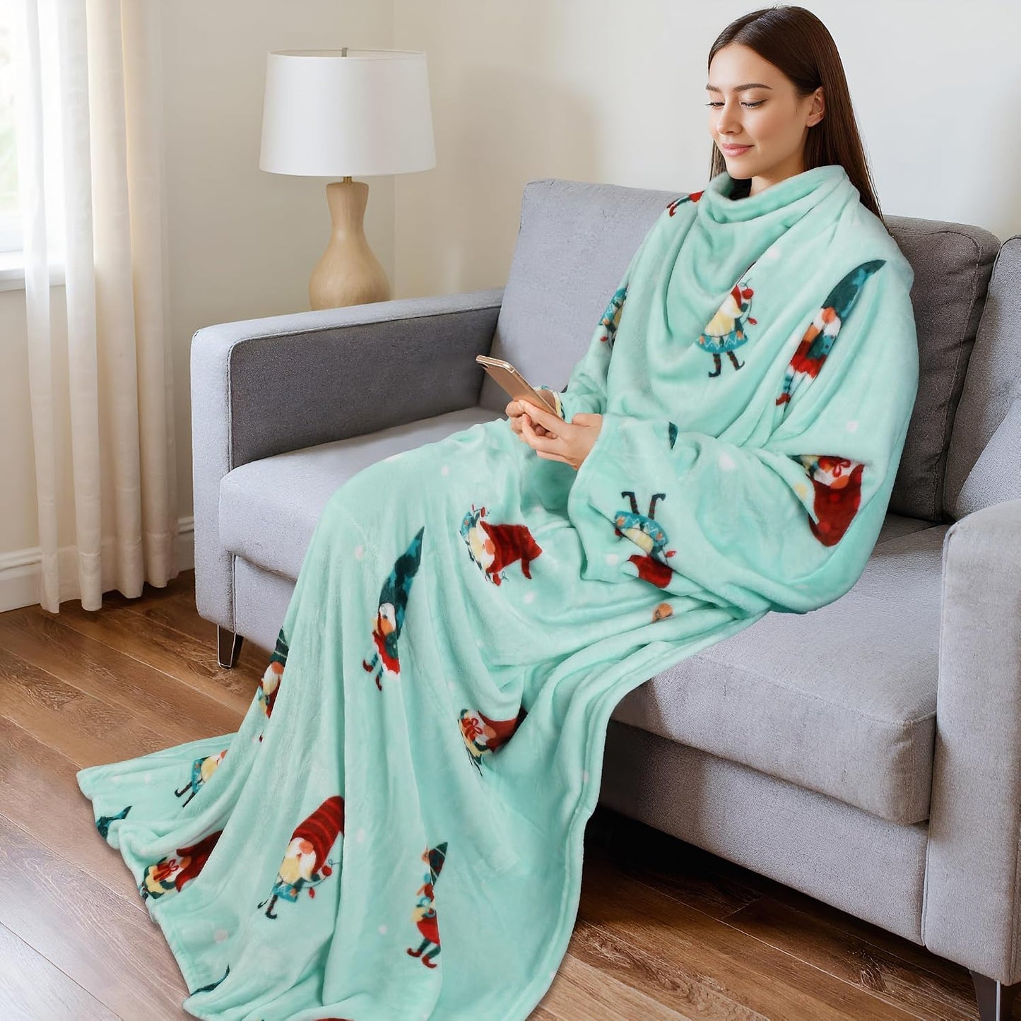 Catalonia Wearable Blanket with Sleeves for Women & Men, Fleece Wrap Throw | Cozy Sleeve Design for Hands-Free Comfort, Perfect for Reading, TV Time & Relaxing, Christmas & Birthday Gift