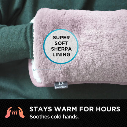 Brookstone Faux Fur Hand Warmer Muff with Microwavable Gel Pack