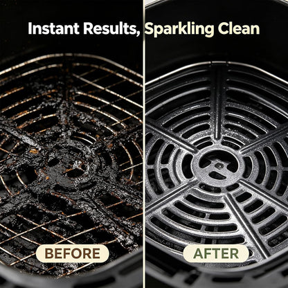 2-in-1 Air Fryer Cleaner Spray, Heavy Duty Oil Remover and Degreaser (2) | Safe for non-stick baskets, racks, and trays. Instantly dissolves tough baked-on grease with a non-scratch formula.