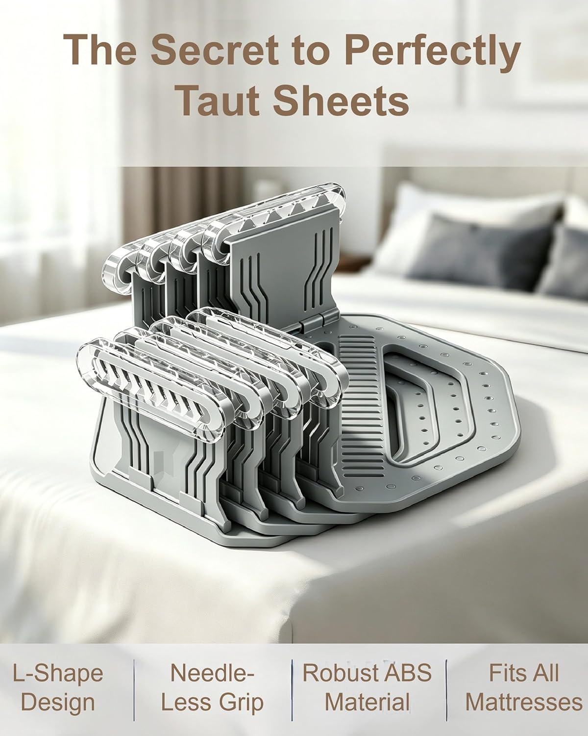 Bed Sheet Grippers 4pc Upgrade for Corners,NonSlip Heavy Duty Sheet Holders