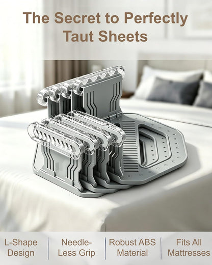 Bed Sheet Grippers 4pc Upgrade for Corners,NonSlip Heavy Duty Sheet Holders