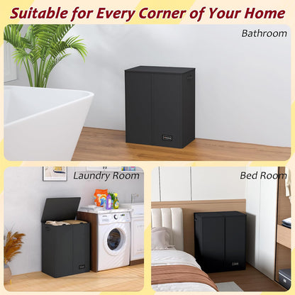 195L Laundry Hamper 3 Section,Large Laundry Hamper with Lid,Dirty Clothes Hamper with 3 Inner Bags,Collapsible Laundry Basket Organizer for Laundry Room,Bedroom,Laundry Sorter Hamper 3 Compartment