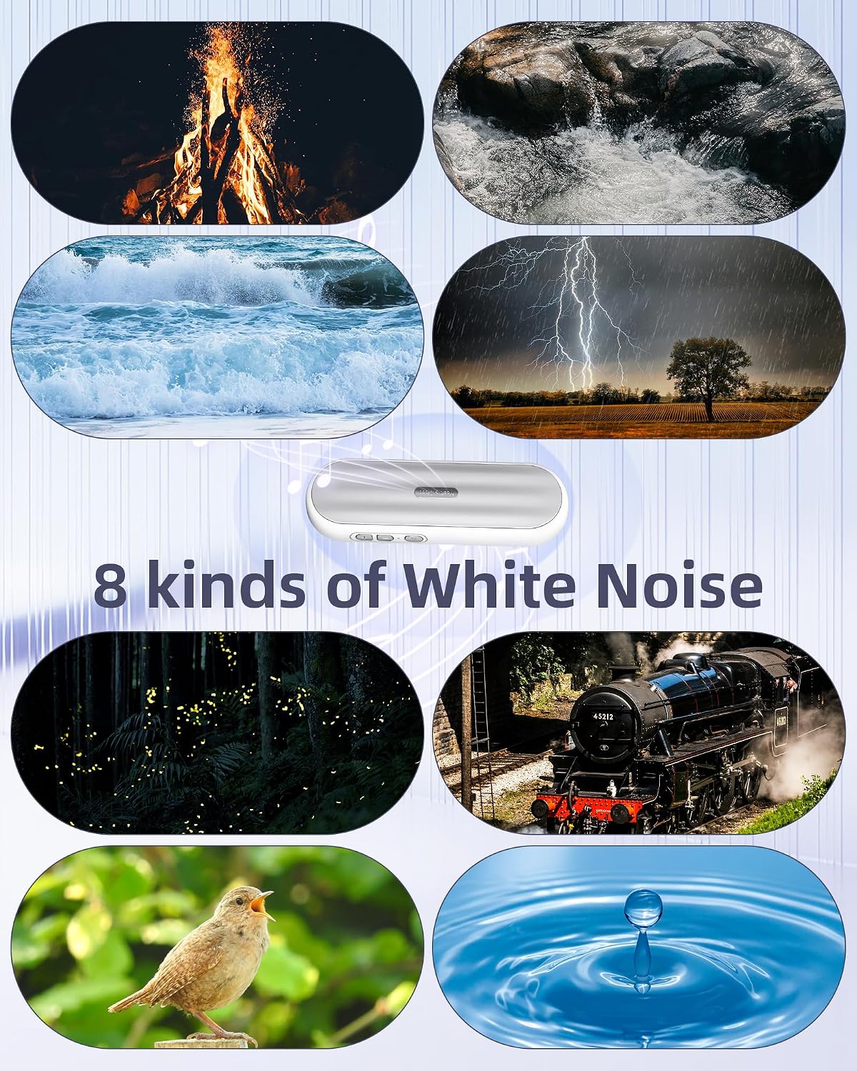 Under Pillow Speaker Bluetooth for Sleeping: Private White Noise Speaker with Bone Conduction for Sleep -Silver