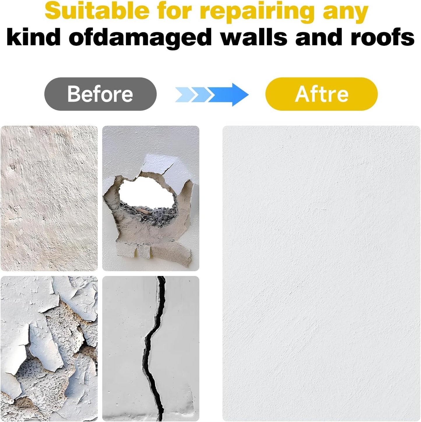 12 X 12 Inch Drywall Repair Kit, Wall Repair Patch Kits for Large Holes | Aluminum Self-Adhesive Mesh Drywall Repair Patch Suitable for Wall and Ceiling, Dry Wall Patch Kit with Scraper and Sandpaper
