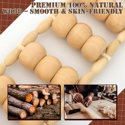 Wood Therapy Massage Tools, Wooden Back Roller Rope Maderoterapia Kit