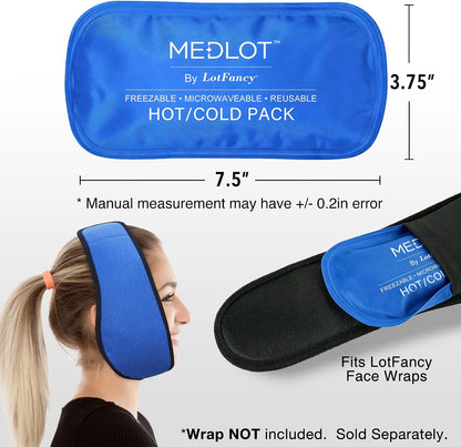 LotFancy Gel Ice Packs, 2pc Reusable Hot Cold Pack for Therapy, Heating Cooling Gel Pad, Pain Relief for Face, Head, TMJ, Wisdom Teeth, Oral Facial Surgery, Sport Injuries, Migraine, Muscle Joint