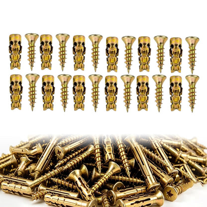 50 Pack 6×14mm Short Expansion Screw Set, Cabinet Hinge Repair Stripped Thread Restoration, Suitable for Tile Stone Wood and More