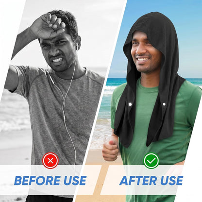 Cooling Hoodie Towel 3 Pack, Quick Drying Cooling Neck Wraps