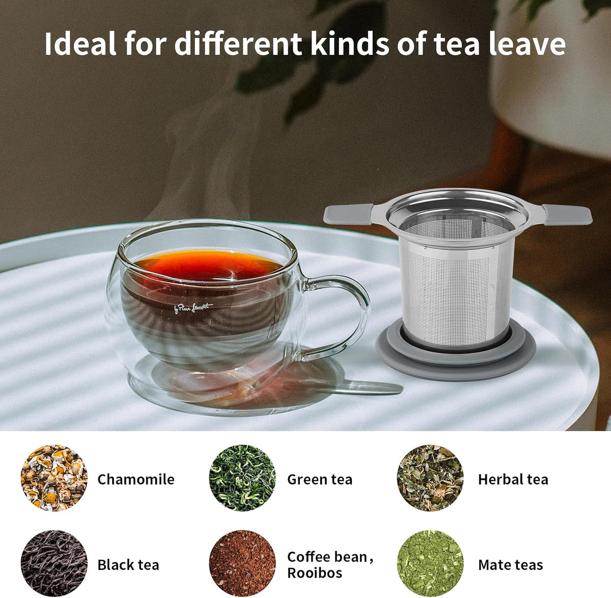 Ohtomber Stainless Steel Fine Mesh Tea Infuser for Loose Leaf Tea