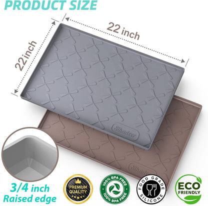 Waterproof Under Sink Mat 34" x 22", Silicone Mat Kitchen liner | BPA-Free Silicone Tray with Raised Lip Protect Cabinets from Leaks, Versatile Home Organizer for Bathroom, Pets, Boots, Floor