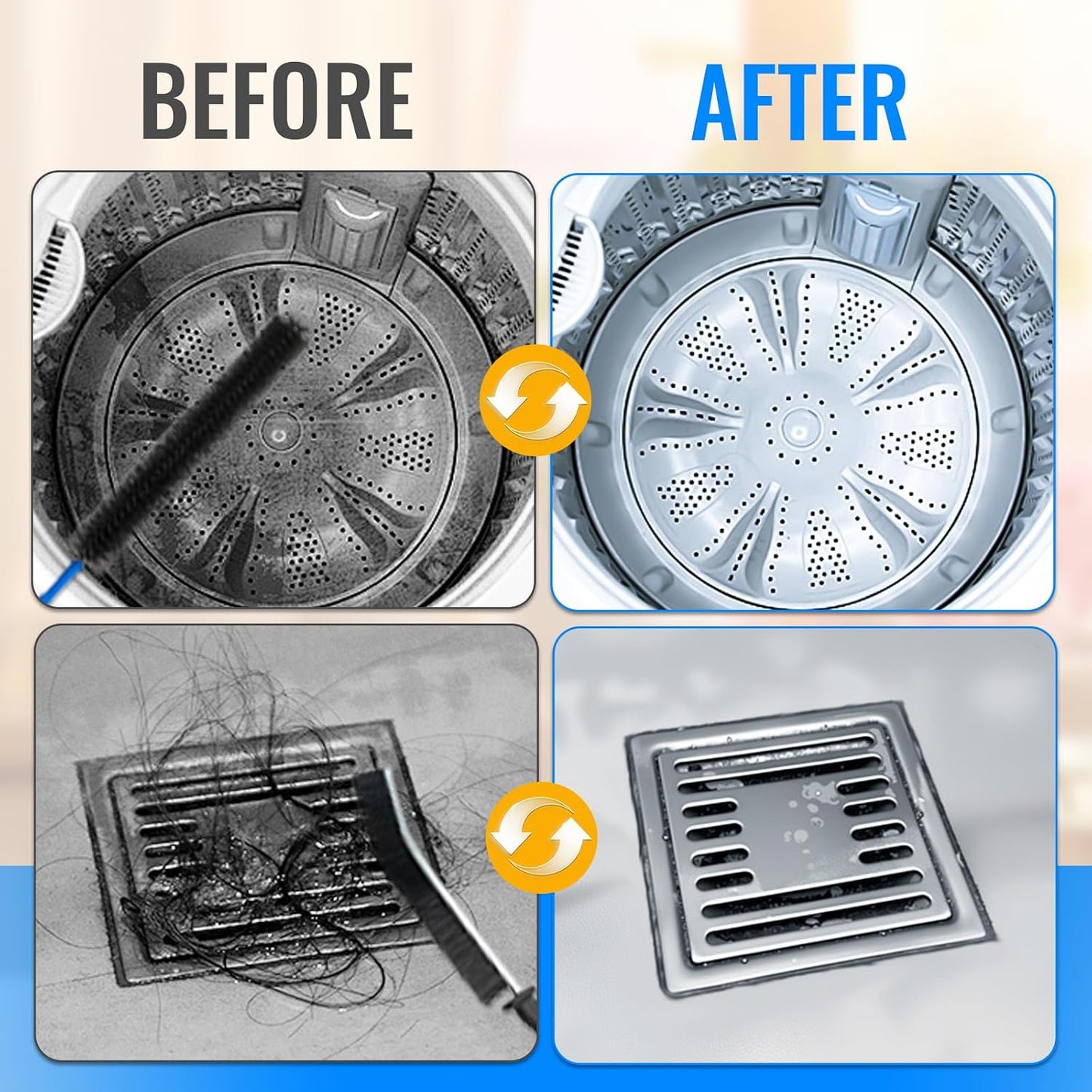 5 Pack Dryer Vent Cleaner Kit, Extra Long Flexible Brushes for Lint, Pet Hair & Dust, Refrigerator Coils, Home Washers, Sinks & Drains