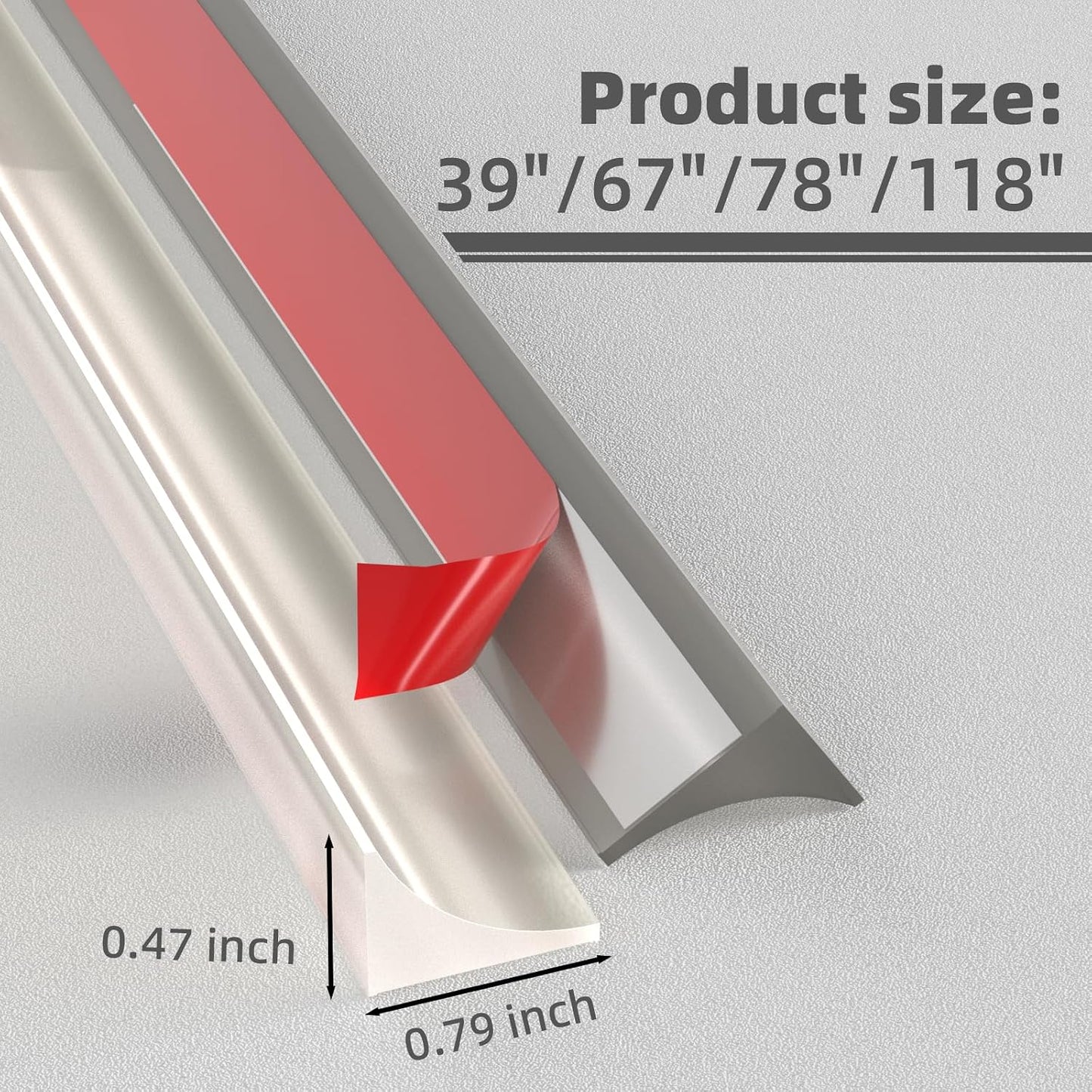 39 Inch Shower Threshold Water Dam Barrier,Transparent | Flexible Silicone Shower Door Bottom Seal for Water Stopper,Self Adhesive Water Blocker for Bathtub Countertop